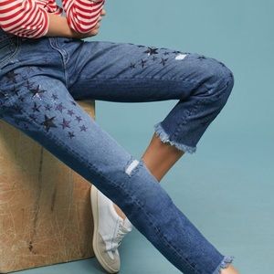 Pilcro mid-rise slim boyfriend cropped jeans